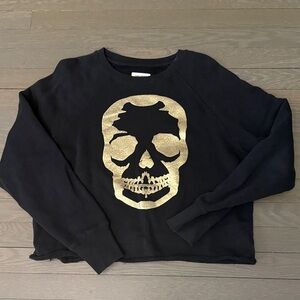 Zadig and Voltaire Black  Skull Sweatshirt with raw hem size small